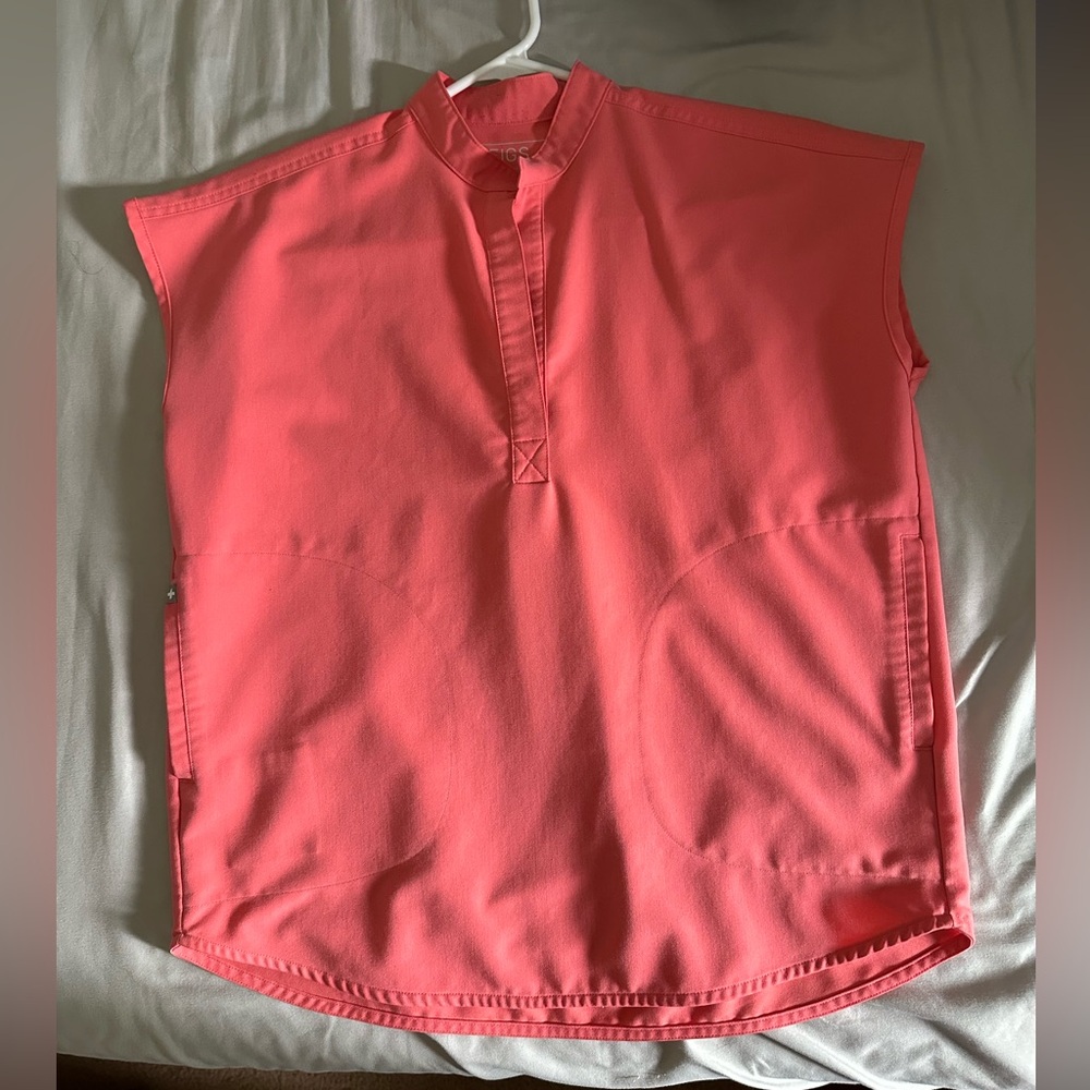Fiery coral Rafaela scrub top from FIGS